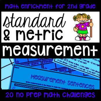Preview of Measurement Enrichment Printables - 20 No-Prep Challenge Math Activities