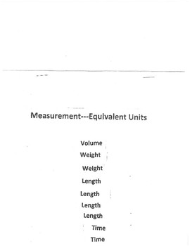 Preview of Measurement - Equivalent Units Flip Book