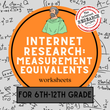 Preview of Measurement Equivalents Internet Research Worksheets for Middle and High School