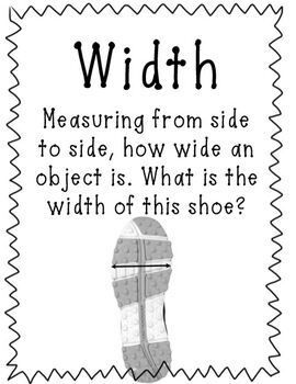 Kindergarten Math Vocabulary--Common Core--Module Length, Width