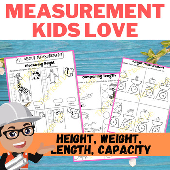 Preview of Measurement Activities Preschool, Kindergarten (Capacity, Length, Height, Weight