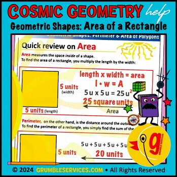 Preview of Measurement & Formulas: Perimeter and Area of Rectangles • Geometric Shapes