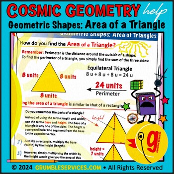 Preview of Measurement & Formulas: Perimeter and Area of Triangles • Geometric Shapes