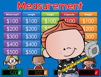 Preview of Measurement Jeopardy Style Game Show - GC Distance Learning