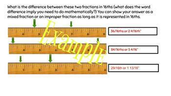 Inch fractions on a tape measure are distinguished by the size of