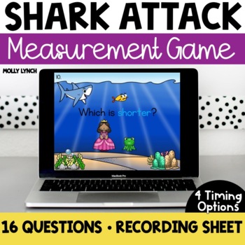 Preview of Measurement Game for PowerPoint | Shark Attack | Digital Game for 1st Grade