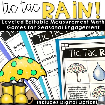 Preview of Spring Math Games Worksheets Centers Measurement Activities 3rd 4th 5th Grade
