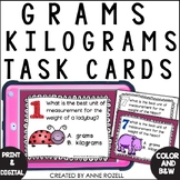 Grams and Kilograms Task Cards | Metric Mass