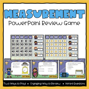 Preview of Measurement Jeopardy Math Review Game - Fourth Grade