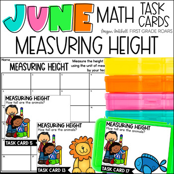 Preview of Measurement  June Task Card Activity Centers, Scoot, Morning Tubs