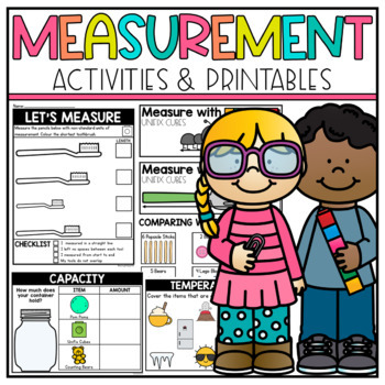 Preview of Measurement Worksheets, Centers & Activities for Kindergarten & First Grade
