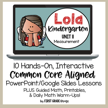 Preview of Measurement: Kindergarten Math Lessons, Guided Math, Worksheets & Math Talks