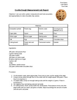 Preview of Measurement Lab: Making Cookies! (With Qualitative & Quantitative Practice)