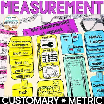 Preview of Measurement Lapbook: Customary & Metric | Measurement Activity