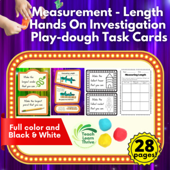 Preview of Measurement - Length Hands On Fine Motor Investigation Play Dough Task Cards