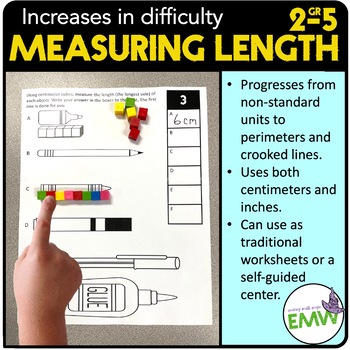 Preview of Measurement Length Worksheets Station from non-standard to standard