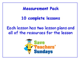 Measurement Lessons Bundle / Pack (10 Lessons for 1st to 2