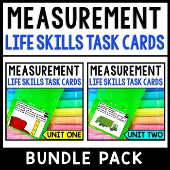 Preview of Measurement - Life Skills - Special Education - Math - Task Cards - Bundle