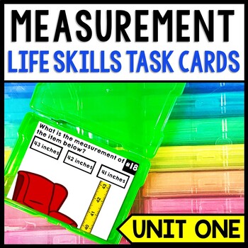 Preview of Measurement - Life Skills - Special Education - Math Task Cards