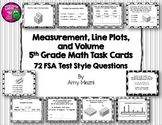 Measurement, Line Plots, & Volume INK SAVER Task Cards 72 