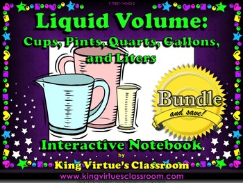 Preview of Measurement: Liquid Volume Interactive Notebook BUNDLE - Customary and Metric