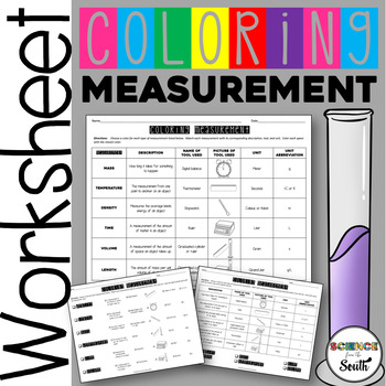 Preview of Coloring Measurement Matching Worksheet