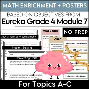 Preview of Measurement Math Enrichment & Posters for Eureka Grade 4 Module 7 Bundle