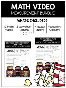 Preview of 4.MD.1 - 4: Measurement Math Video and Worksheet BUNDLE