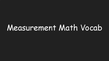 Preview of Measurement Math Vocab