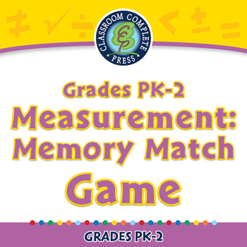 Preview of Measurement: Memory Match Game - NOTEBOOK Gr. PK-2