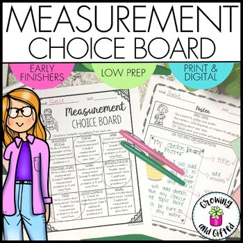 Preview of Measurement Menu Choice Board for Differentiation, Enrichment & Early Finishers