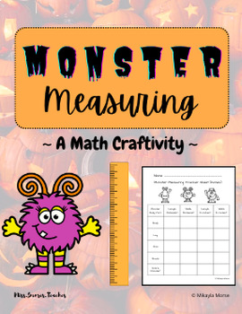 Preview of Measurement Monsters | Halloween Math Craftivity | Create & Measure a Monster