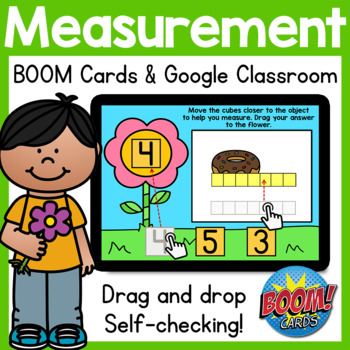 Preview of Measurement Non-Standard BOOM Cards & Google Classroom Distance Learning