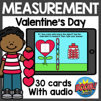 Preview of Nonstandard Measurement Boom Cards | Valentine's Day Boom Cards