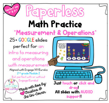 Preview of Measurement Paperless Google Slides Games Activities 2nd grade
