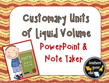 Preview of Measurement PowerPoint & Note Taker for Customary Units of Liquid Volume