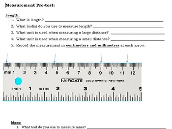 Preview of Measurement Pre-test