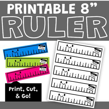 Measurement Printable 8 Ruler To Scale - Print & Go - Fun for Students