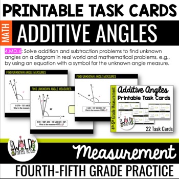 Preview of Measurement Printable Task Cards: Additive Angles