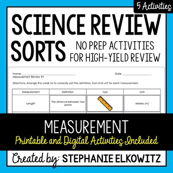 Preview of Measurement Review | Printable, Digital & Easel