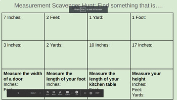 Preview of Measurement Scavenger Hunt-inches, feet, yards