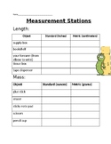 Measurement Stations Lab- 4th Grade  Metric and Standard