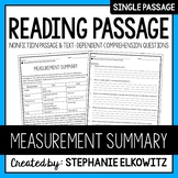 Measurement Summary Reading Passage | Printable & Digital