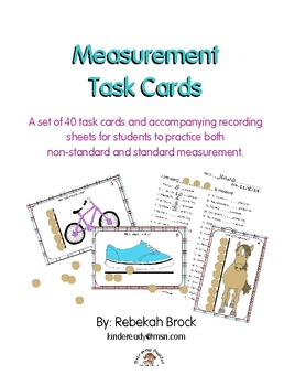 Preview of Measurement Task Cards:Teach Early Leaners Non-Standard and Standard Measurement