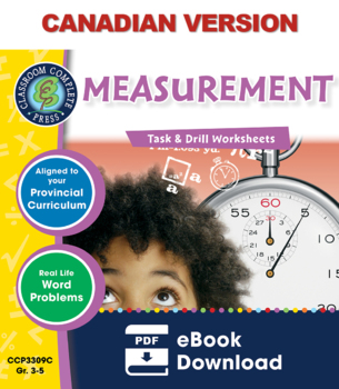 Preview of Measurement - Task & Drill Sheets Gr. 3-5 - Canadian Content