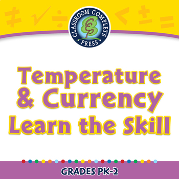 Preview of Measurement: Temperature & Currency - Learn the Skill - NOTEBOOK Gr. PK-2