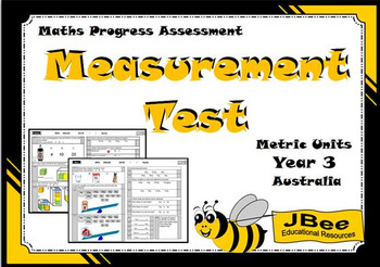 Preview of Measurement Test (Metric Units): Maths Progress Assessment—Year 3 Australia