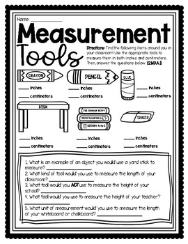 Preview of Measurement Tools Worksheet