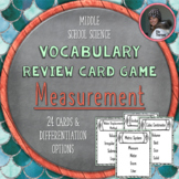 Measurement Tools and Metric Units Vocabulary Game Cards f