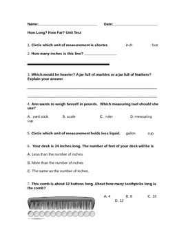 Preview of Measurement Unit Test